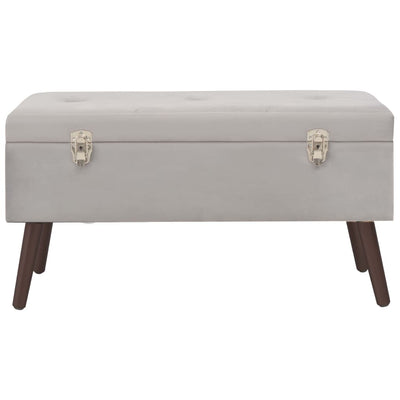 Bench with Storage Compartment Grey 80 cm Velvet