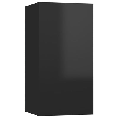 TV Cabinets 2 pcs High Gloss Black 30.5x30x60 cm Engineered Wood