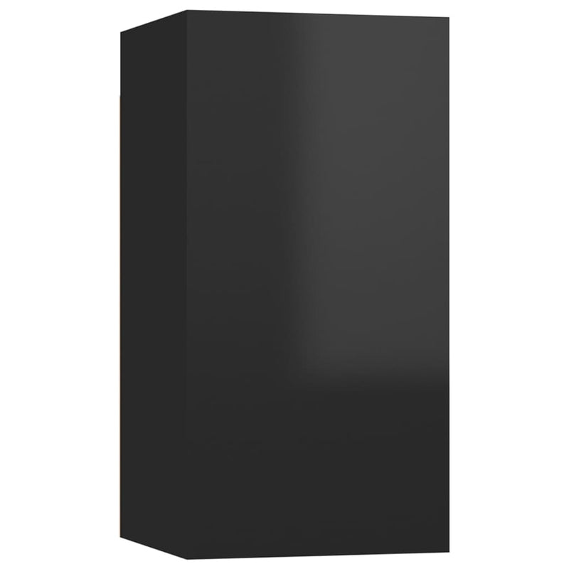 TV Cabinets 2 pcs High Gloss Black 30.5x30x60 cm Engineered Wood