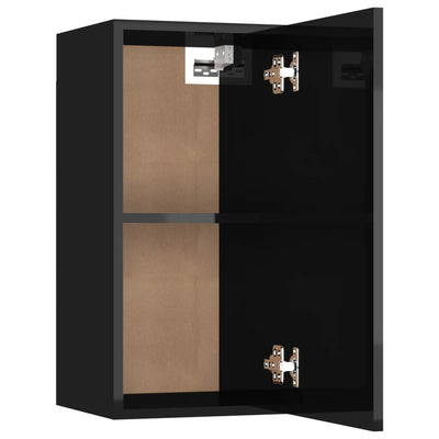 TV Cabinets 2 pcs High Gloss Black 30.5x30x60 cm Engineered Wood