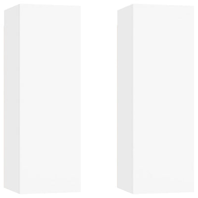 TV Cabinets 2 pcs White 30.5x30x90 cm Engineered Wood