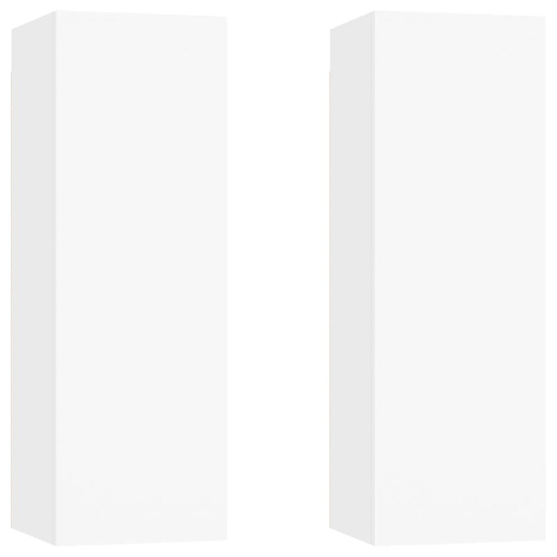 TV Cabinets 2 pcs White 30.5x30x90 cm Engineered Wood