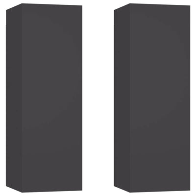 TV Cabinets 2 pcs Grey 30.5x30x90 cm Engineered Wood