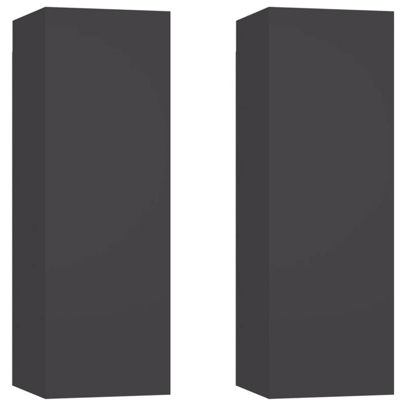 TV Cabinets 2 pcs Grey 30.5x30x90 cm Engineered Wood