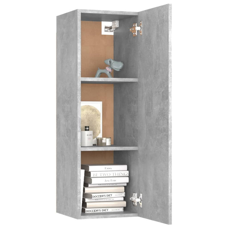TV Cabinets 2 pcs Concrete Grey 30.5x30x90 cm Engineered Wood