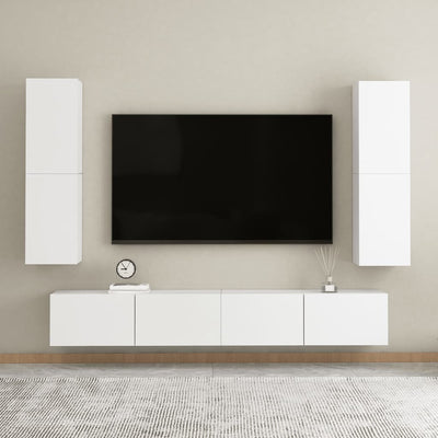 TV Cabinet White 30.5x30x110 cm Engineered Wood