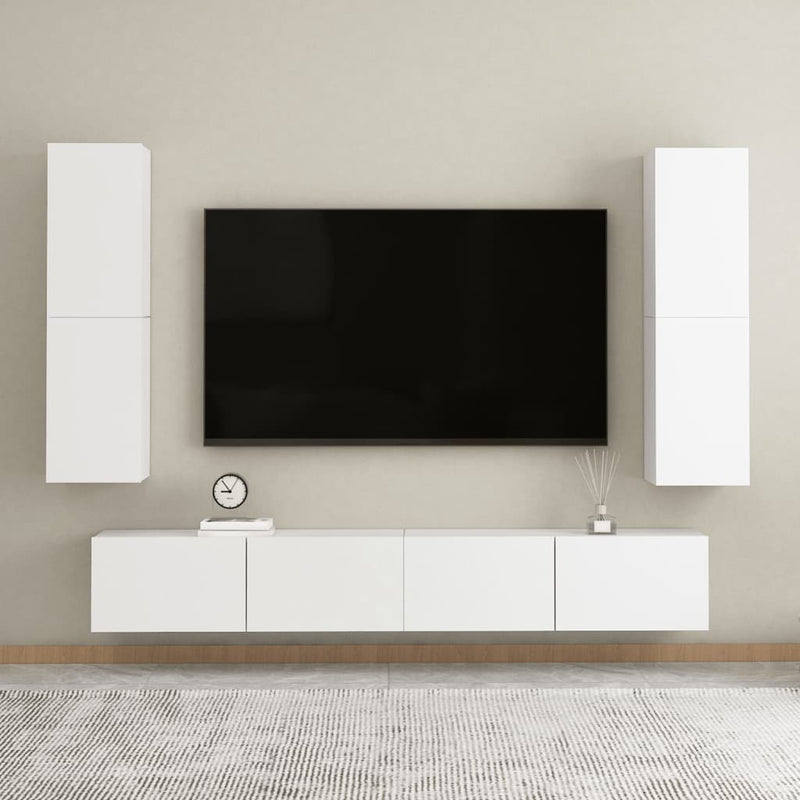 TV Cabinet White 30.5x30x110 cm Engineered Wood