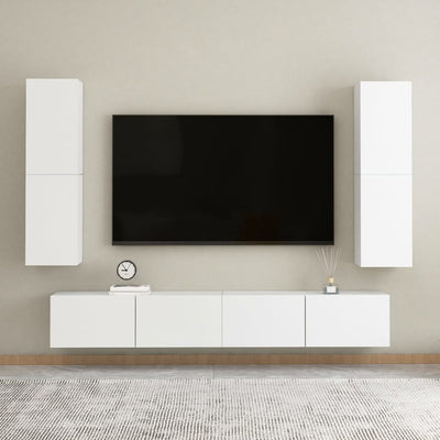 TV Cabinets 2 pcs White 30.5x30x110 cm Engineered Wood