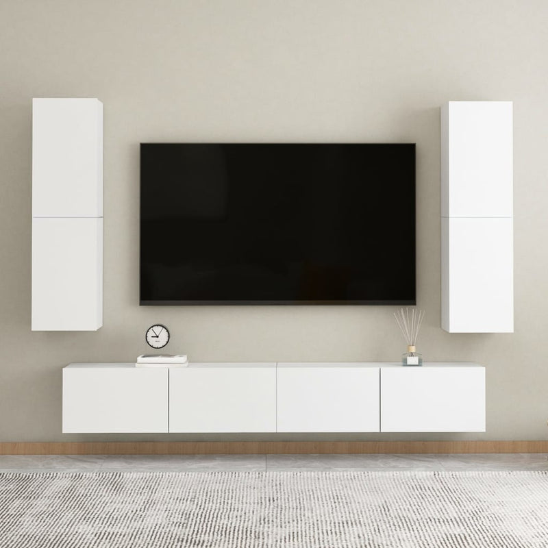 TV Cabinets 2 pcs White 30.5x30x110 cm Engineered Wood