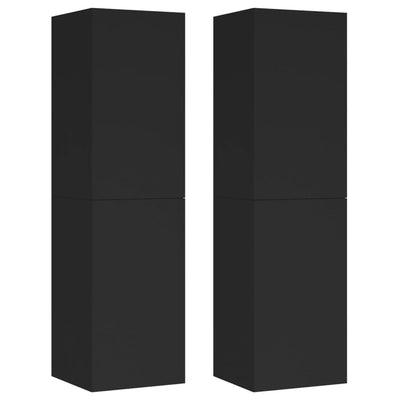 TV Cabinets 2 pcs Black 30.5x30x110 cm Engineered Wood