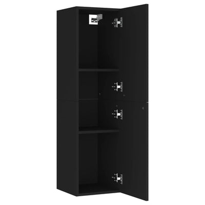 TV Cabinets 2 pcs Black 30.5x30x110 cm Engineered Wood