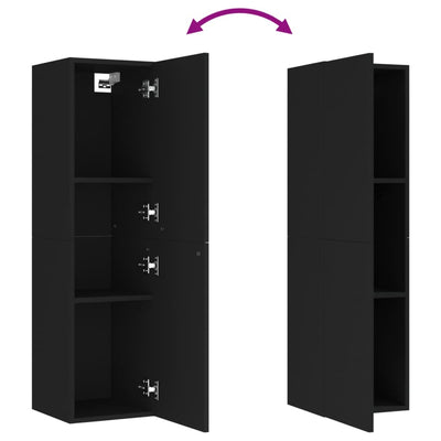 TV Cabinets 2 pcs Black 30.5x30x110 cm Engineered Wood