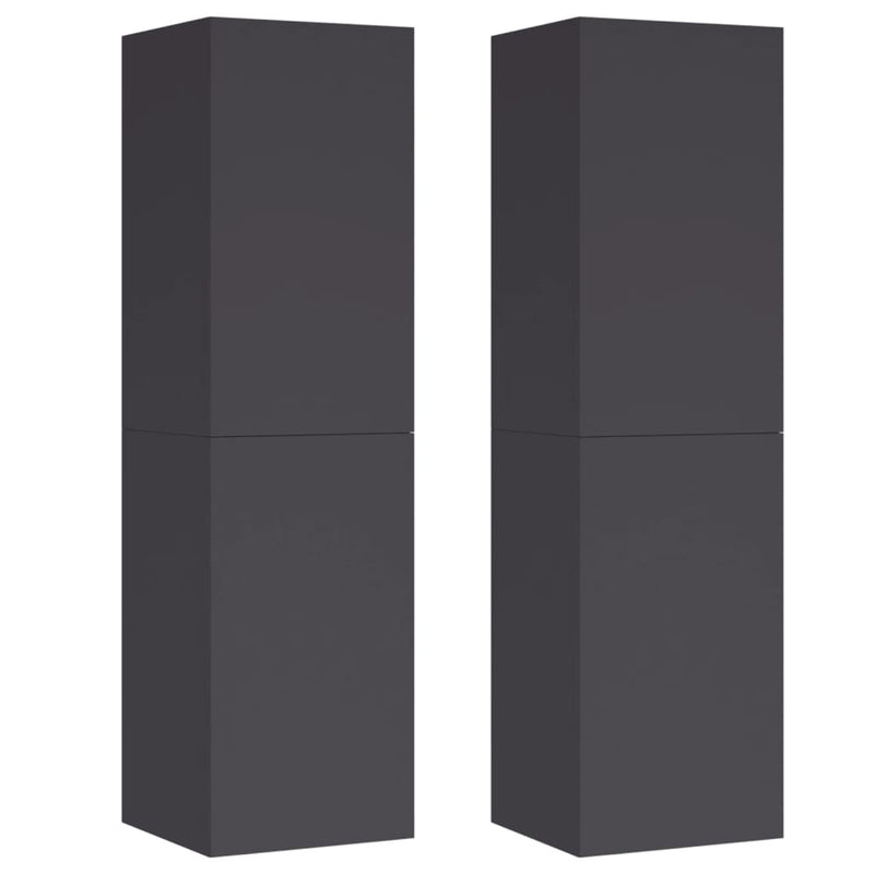 TV Cabinets 2 pcs Grey 30.5x30x110 cm Engineered Wood