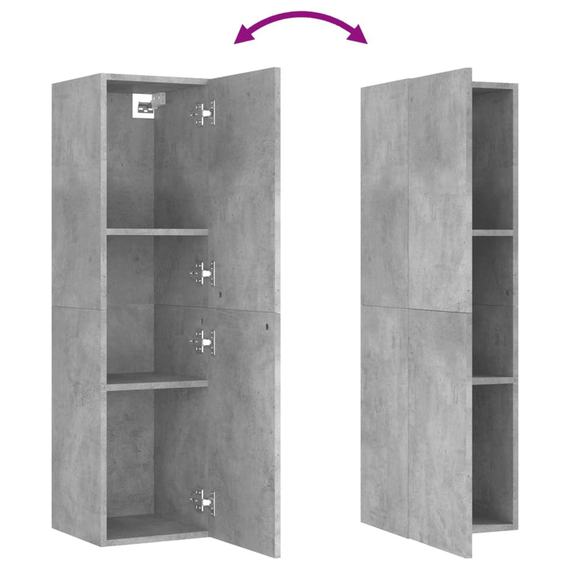 TV Cabinets 2 pcs Concrete Grey 30.5x30x110 cm Engineered Wood