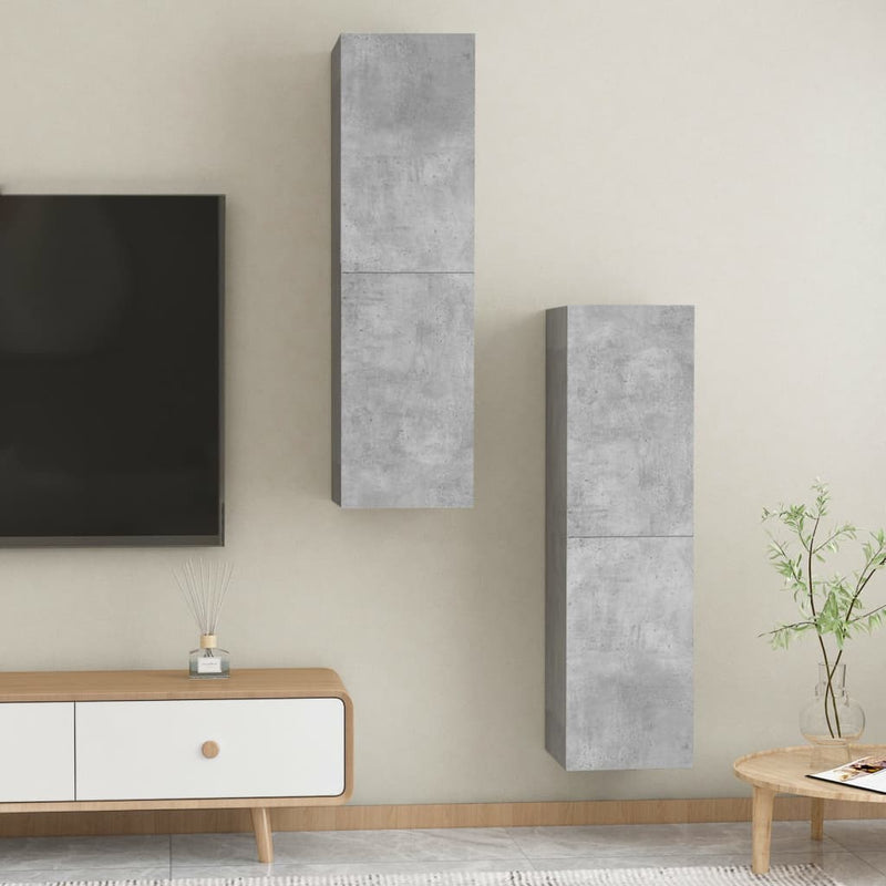 TV Cabinets 2 pcs Concrete Grey 30.5x30x110 cm Engineered Wood