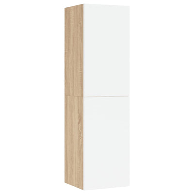 TV Cabinets 2 pcs White and Sonoma Oak 30.5x30x110 cm Engineered Wood