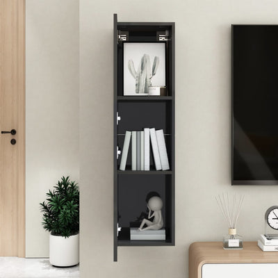 TV Cabinet High Gloss Black 30.5x30x110 cm Engineered Wood