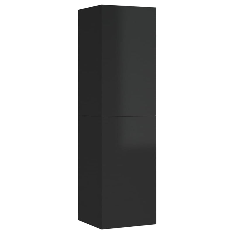 TV Cabinets 2 pcs High Gloss Black 30.5x30x110 cm Engineered Wood