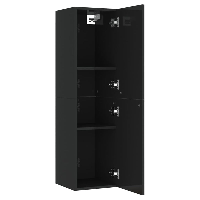 TV Cabinets 2 pcs High Gloss Black 30.5x30x110 cm Engineered Wood