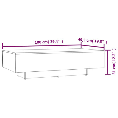 Coffee Table Grey 100x49.5x31 cm Engineered Wood