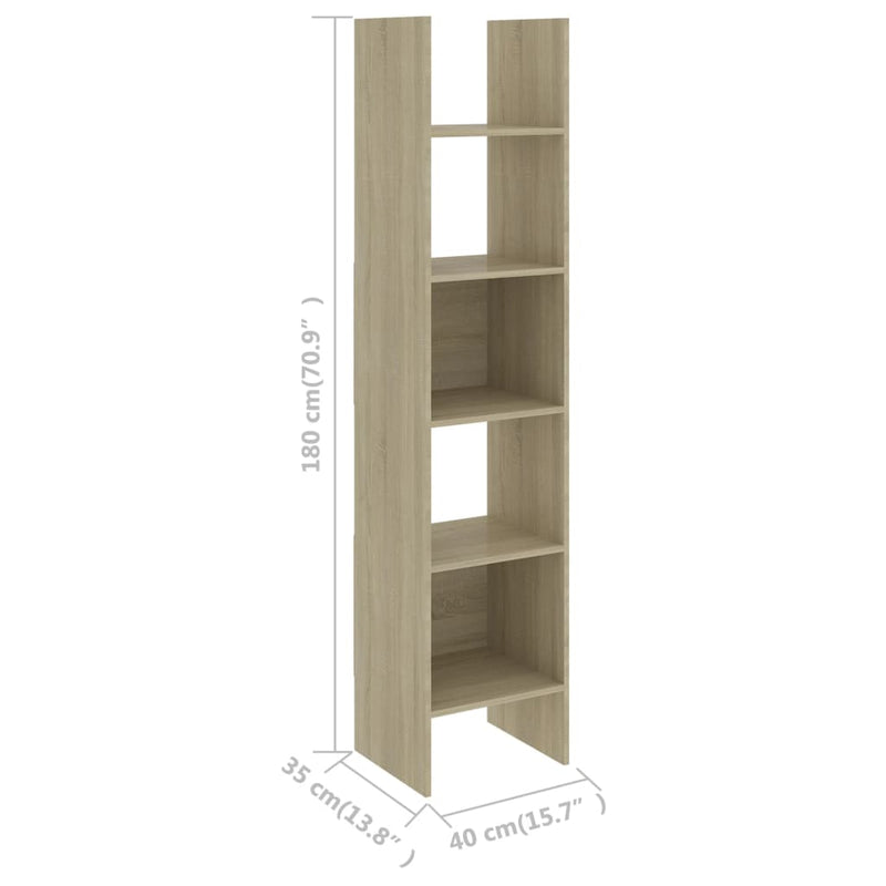 Book Cabinet Sonoma Oak 40x35x180 cm Engineered Wood