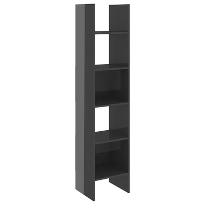 Book Cabinet High Gloss Grey 40x35x180 cm Engineered Wood