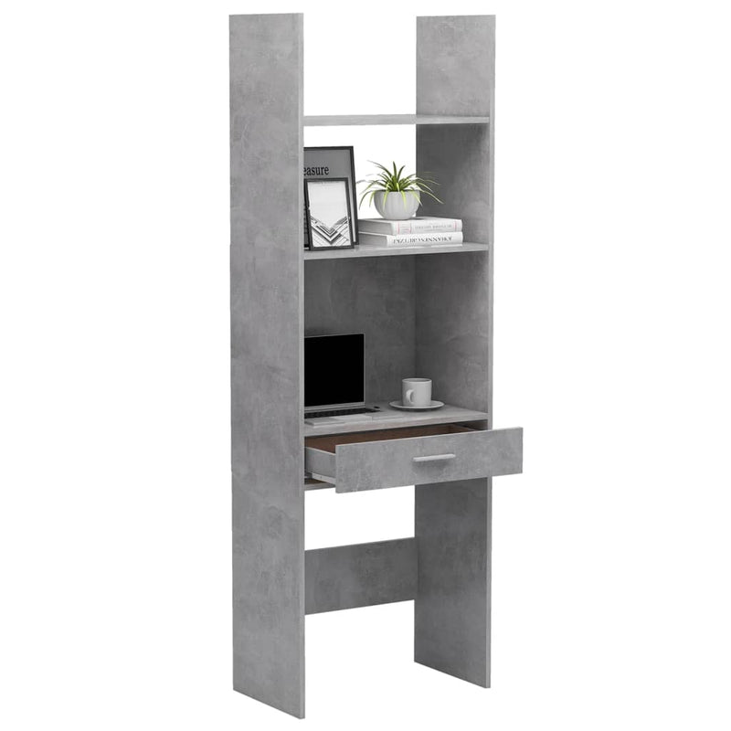 Book Cabinet Concrete Grey 60x35x180 cm Engineered Wood