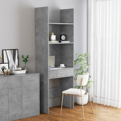 Book Cabinet Concrete Grey 60x35x180 cm Engineered Wood