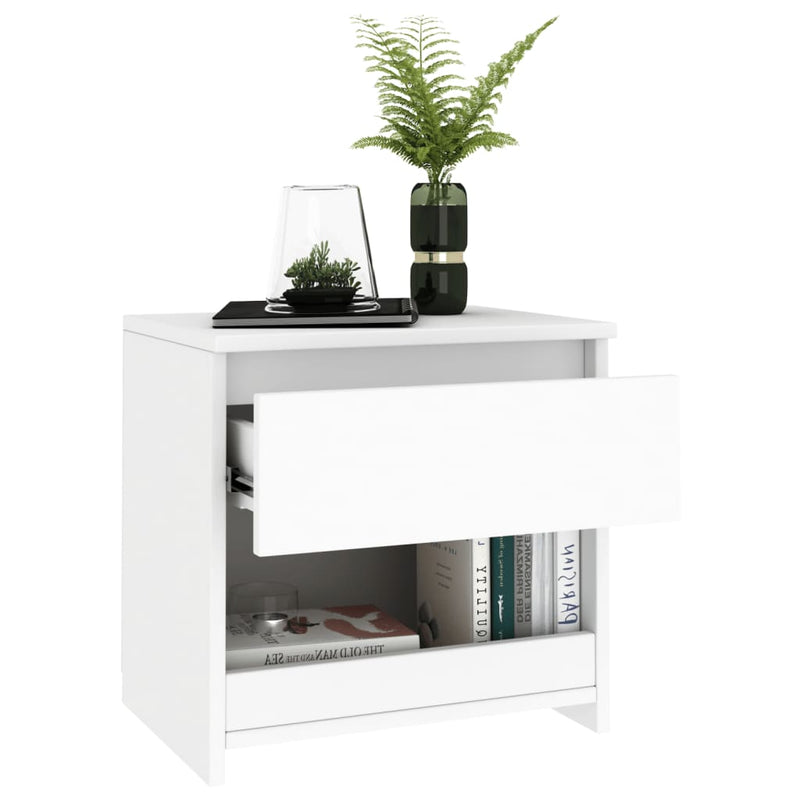 Bedside Cabinet White 40x30x39 cm Engineered Wood