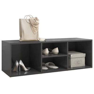 Shoe Storage Bench Grey 105x35x35 cm Engineered Wood