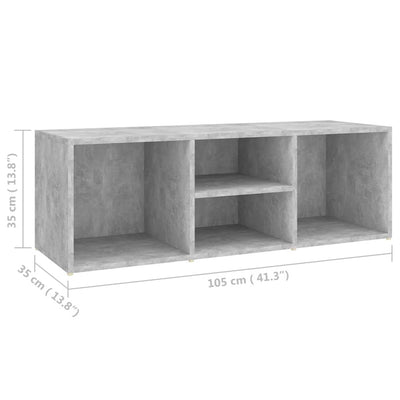 Shoe Storage Bench Concrete Grey 105x35x35 cm Engineered Wood