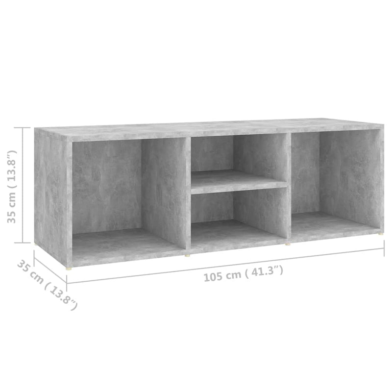 Shoe Storage Bench Concrete Grey 105x35x35 cm Engineered Wood