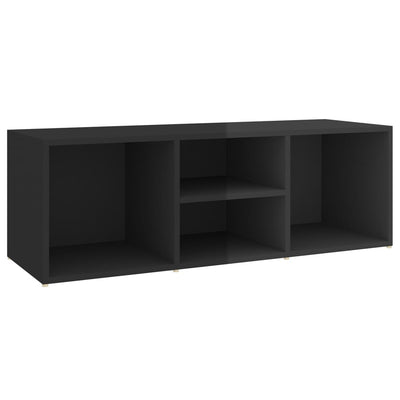 Shoe Storage Bench High Gloss Black 105x35x35 cm Engineered Wood