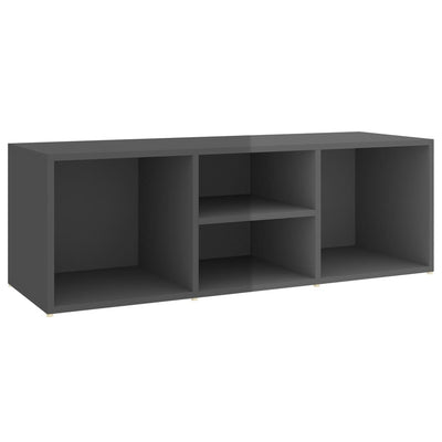 Shoe Storage Bench High Gloss Grey 105x35x35 cm Engineered Wood