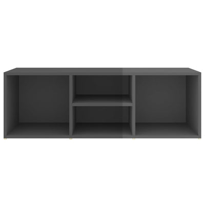 Shoe Storage Bench High Gloss Grey 105x35x35 cm Engineered Wood