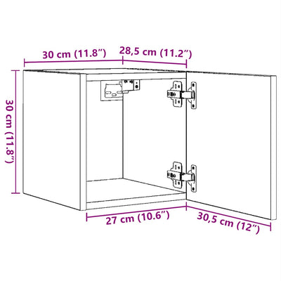 Wall Mounted TV Cabinet White 30.5x30x30 cm