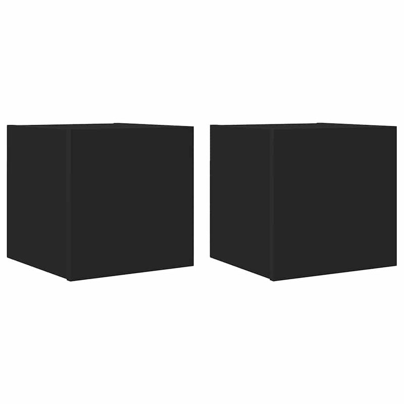 Wall Mounted TV Cabinets 2 pcs Black 30.5x30x30 cm