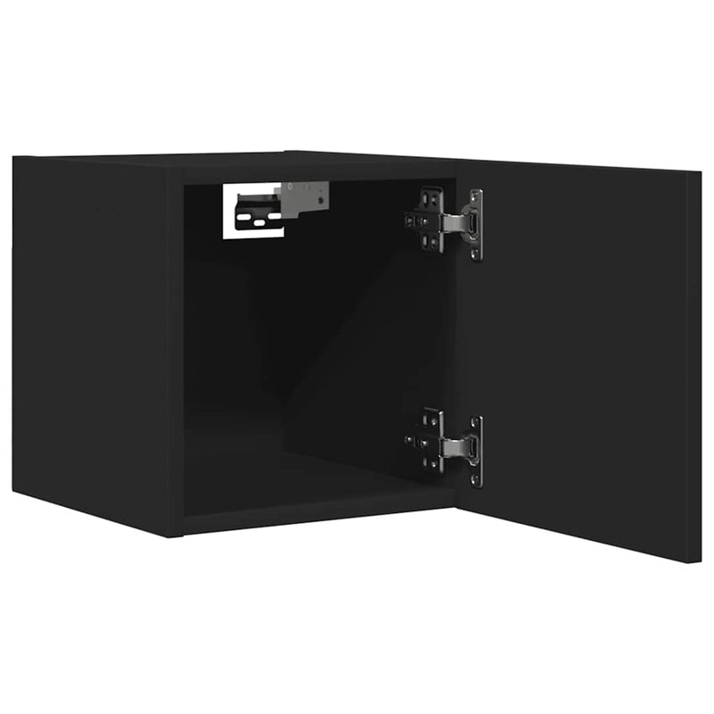 Wall Mounted TV Cabinets 2 pcs Black 30.5x30x30 cm