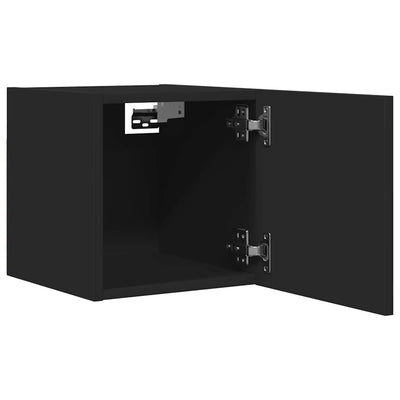 Wall Mounted TV Cabinets 4 pcs Black 30.5x30x30 cm