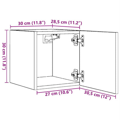 Wall Mounted TV Cabinets 4 pcs Black 30.5x30x30 cm