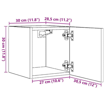 Wall Mounted TV Cabinet Grey 30.5x30x30 cm