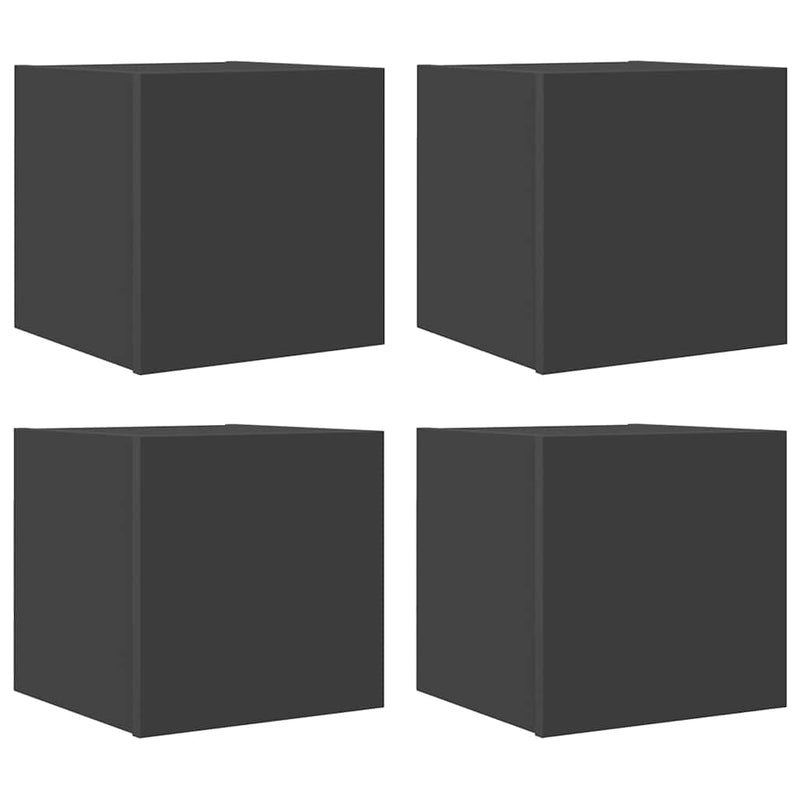 Wall Mounted TV Cabinets 4 pcs Grey 30.5x30x30 cm