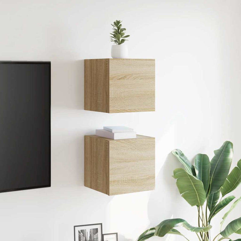 Wall Mounted TV Cabinets 2 pcs Sonoma Oak 30.5x30x30 cm