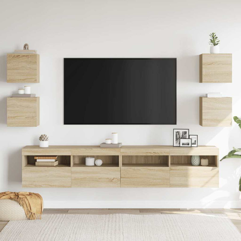 Wall Mounted TV Cabinets 4 pcs Sonoma Oak 30.5x30x30 cm