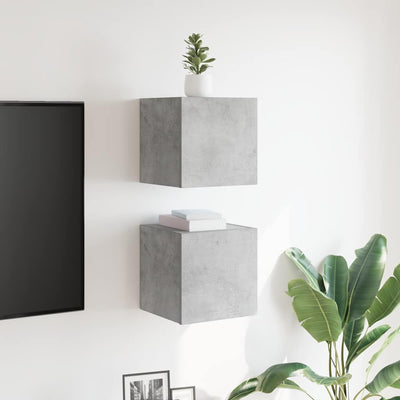 Wall Mounted TV Cabinets 2 pcs Concrete Grey 30.5x30x30 cm