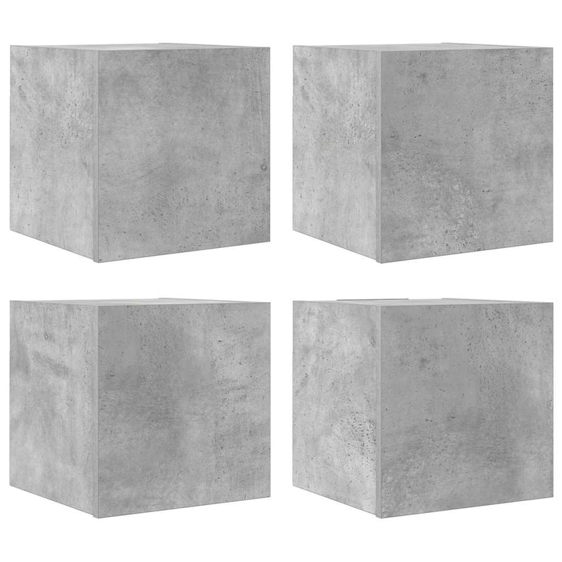 Wall Mounted TV Cabinets 4 pcs Concrete Grey 30.5x30x30 cm