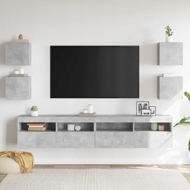 Wall Mounted TV Cabinets 4 pcs Concrete Grey 30.5x30x30 cm