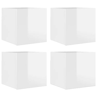 Wall Mounted TV Cabinets 4 pcs High Gloss White 30.5x30x30 cm