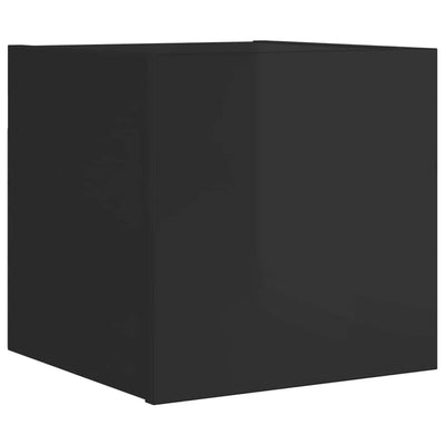 Wall Mounted TV Cabinet High Gloss Black 30.5x30x30 cm