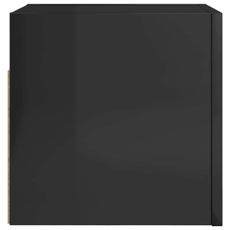 Wall Mounted TV Cabinet High Gloss Black 30.5x30x30 cm